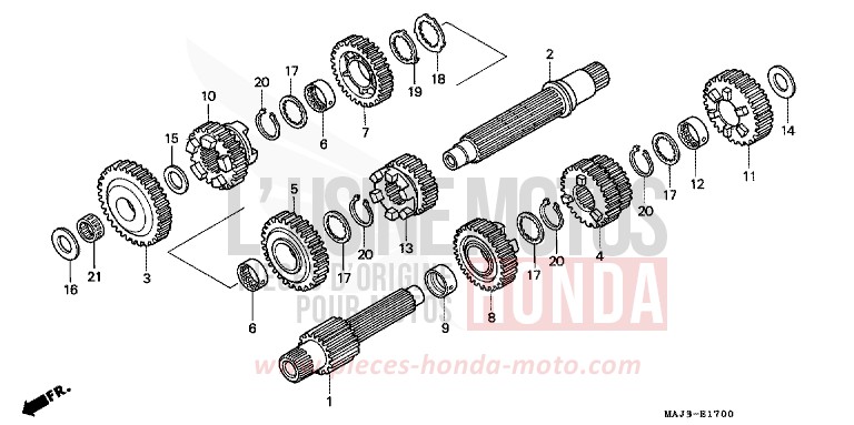 GETRIEBE von Pan-European ABS PEARL ATLANTIS BLUE (B142D) von 1995